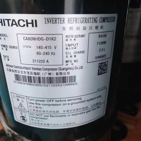 Hitachi Dc Inverter Scroll Compressor Ca80nhdg D1k2 Heat Pump R410a