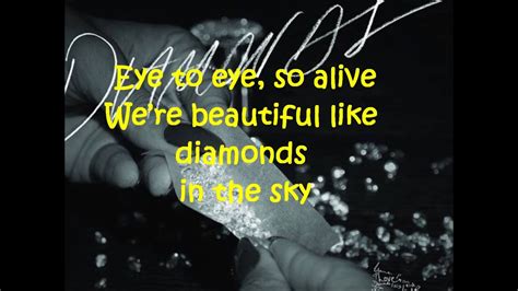 Rihanna Diamonds Lyrics Shine Bright Like A Diamond Youtube