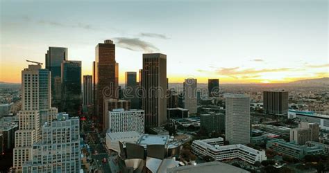 Los Angels Downtown Skyline Panoramic City Skyscrapers Downtown