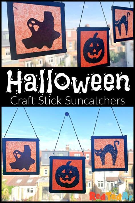 Halloween Suncatcher Craft With Popsicle Sticks Red Ted Art