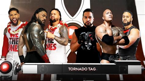 Roman Reigns Jey Uso Jimmy Uso Vs The Rock Tama Tonga Tonga Loa