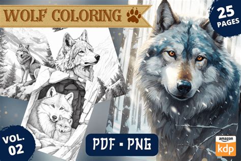 Realistic Wolf Coloring Pages Vol Graphic By Sahad Stavros Studio