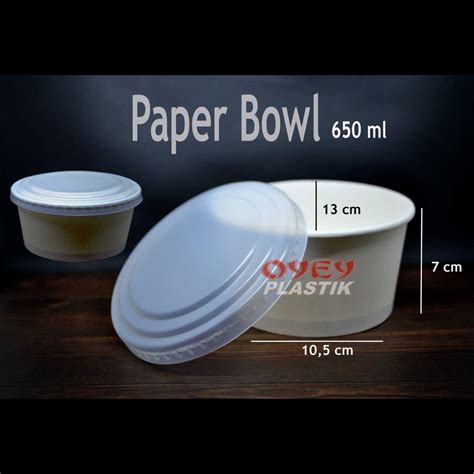 Jual Isi 25 Paper Bowl Mangkok Mangkuk Kertas 650 Ml 22 Oz