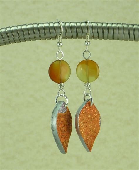 Flame Earrings Fire Agate Agate Gemstone Folksy Flames