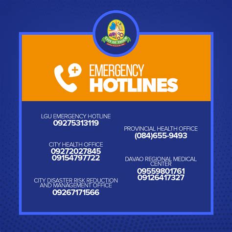 Emergency Hotline Numbers Tagum City