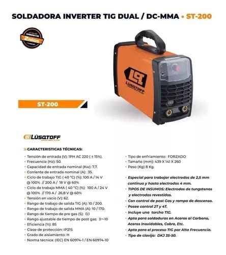 Soldadora Inverter Tig Dual Lusqtoff St Electrodo Dc Mma Lusqtoff