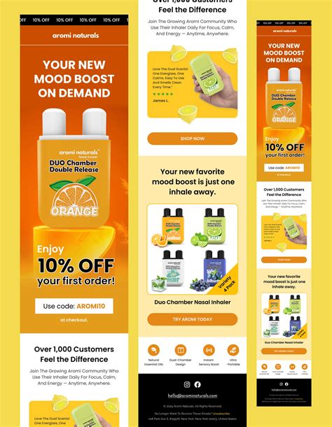 Email Template Design Case Study – Aromi Naturals :: Behance