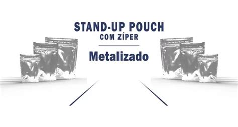 Saco Stand Up Pouch Metalizado C Zip X X Cm Unds Frete Gr Tis