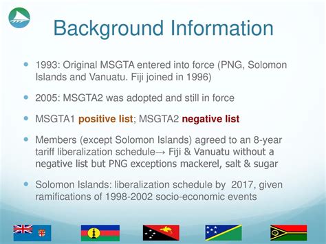 The Melanesian Spearhead Group Msg Trade Agreement Msgta Ppt