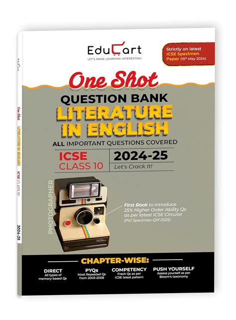 Educart ICSE Class 10 English Literature One Shot Question Bank 2025