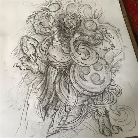 Rafa Jurado Trên Instagram Raijin Sketch Tattoo Tatuaje