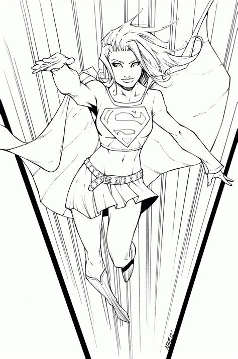 Coloring Pages Superwoman Supergirl Superhero Printable Girls Super