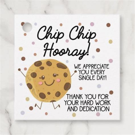 Chip Chip Hooray Cookie Volunteer Favor Tags Zazzle Teacher