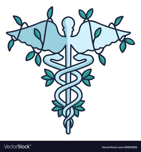 Hospital snake staff caduceus symbol Royalty Free Vector
