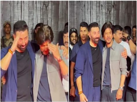 Gadar 2 Success Party Viral Video Jawan Actor Shah Rukh Khan Hugging