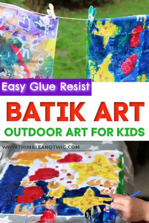 Fun and Easy Fabric Batik Art Craft for Kids - Thimble and Twig