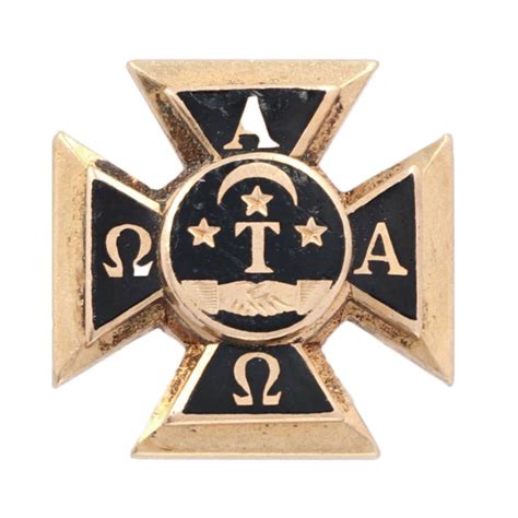 Alpha Tau Omega Badge 14k Yellow Gold Enamel Fraternity Etsy