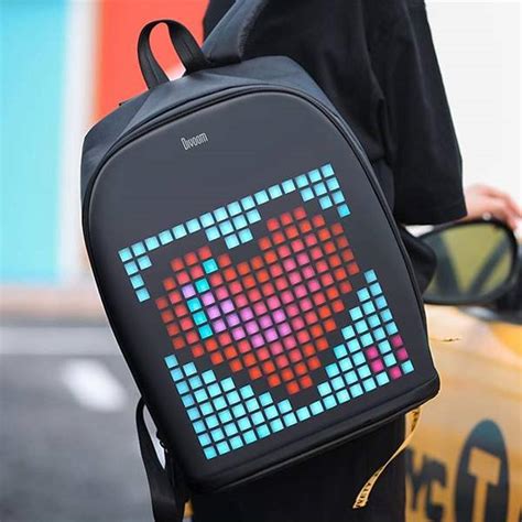 Divoom Pixoo Backpack With 13 Inch Programmable Pixel Led Display Black