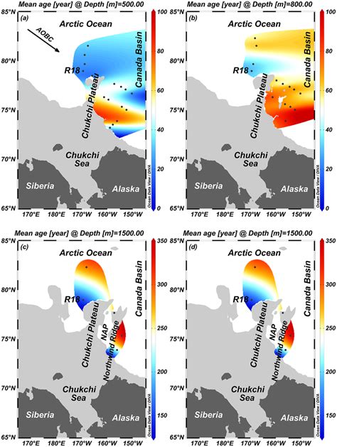 Horizontal Distributions Of Mean Age At A 500 M B 800 M C Download Scientific Diagram