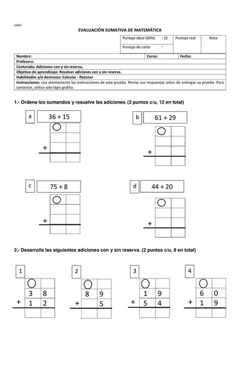 Evaluación adiciones con y sin reserva profe social