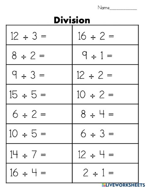 Division By One Digit Divisors Worksheet