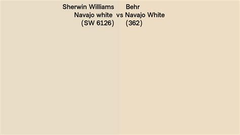 Sherwin Williams Navajo White SW 6126 Vs Behr Navajo White 362 Side