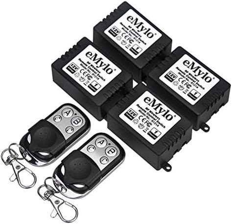 EMylo 4 X DC 12V 1 Canal Sans Fil Relais RF Interrupteur Commutateur De