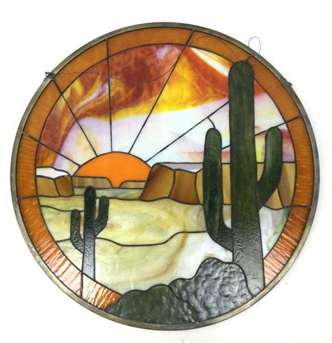 Lot Desert Landscape Stained Glass Sun Catcher