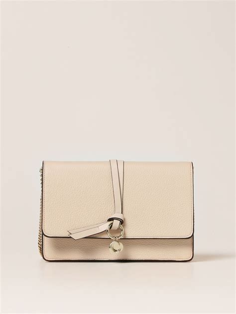 CHLOÉ Alphabet textured leather bag Pink Chloé crossbody bags