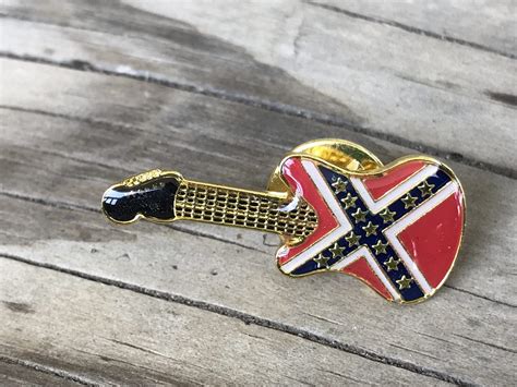 Confederate Battle Flag Guitar Pin Rebel Nation