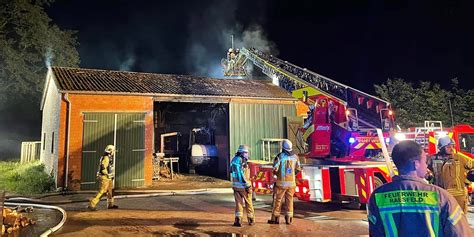 Raesfeld Brennende Scheune sorgt für Feuerwehreinsatz