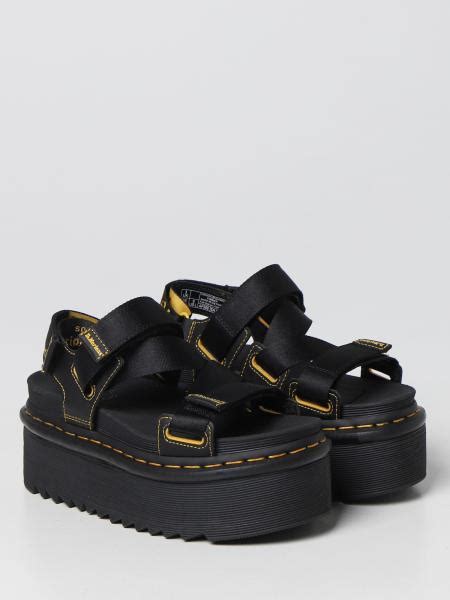 Dr Martens Sandalias Planas Para Mujer Negro Sandalias Planas Dr