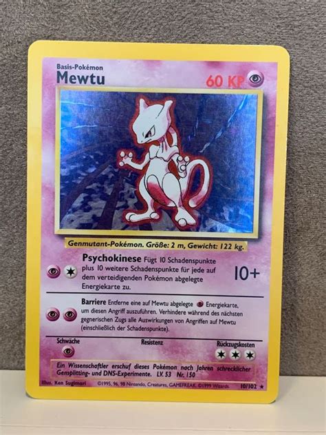 Mewtu Holo De Pokemon Base Set Kaufen Auf Ricardo