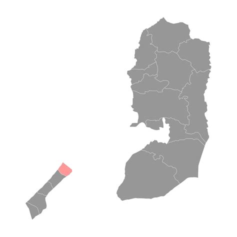 Premium Vector North Gaza Governorate Map Administrative Division Of