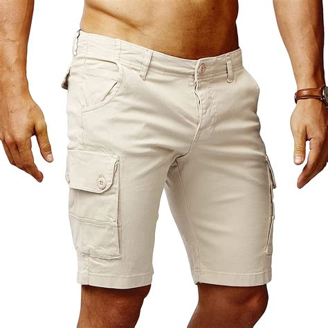 Herren Shorts Herren Sommer Pure Farbe Overall Draußen mit Taschen inkl