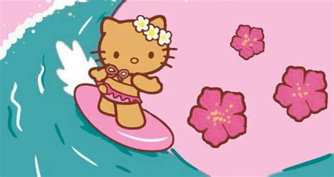 Widget Flower Hello Kitty Hawaii Cute Surf Hello Kitty Wallpaper Hd