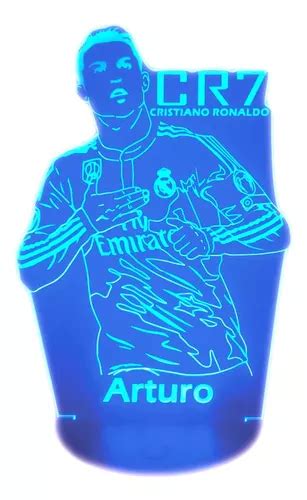 L Mpara Led D Cristiano Ronaldo Cr Madrid Personalizada Meses Sin