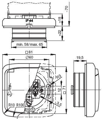 ABB 5518A 2999 C Zásuvka jednonás s clonkami víčkem rámečkem s