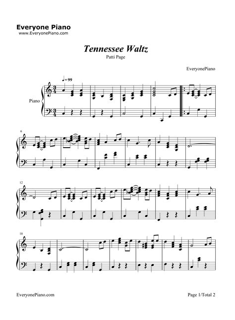 Tennessee Waltz Patti Page Stave Preview