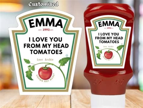 Personalized Tomato Ketchup Label, Heinz Label, Vinyl Sticker, Funny ...