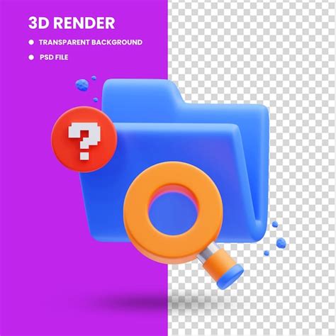 Premium Psd D Rendering Of Cute Icon Illustration Unavailable Folder