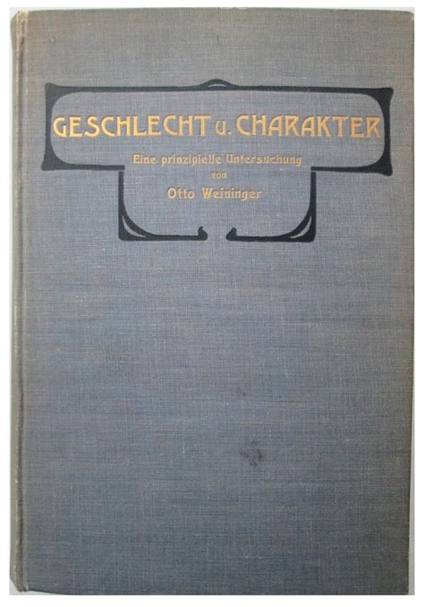 Otto Weininger Geschlecht Und Charakter Arcana Cabana