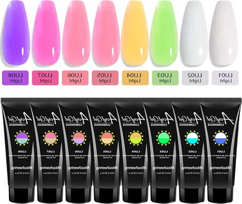 Pcs Polygel Nail Kit Glow In The Dark Gel Nail Extensions Kit Nail Gel