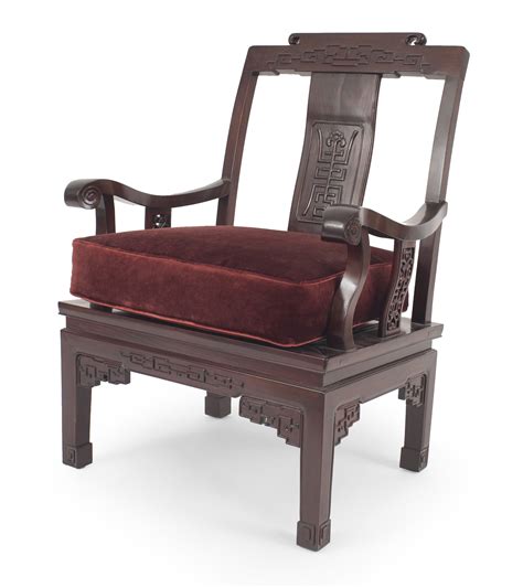 Chinese rosewood cushioned arm chair