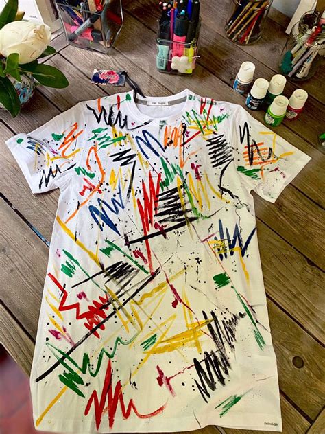 Hand Painted T Shirt In Vibrant Colors
