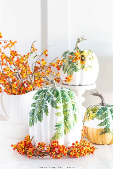 Diy Mod Podge Painted Pumpkins On Sutton Place