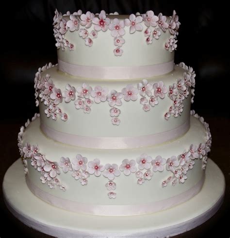 Cherry Blossom Wedding Cake - CakeCentral.com