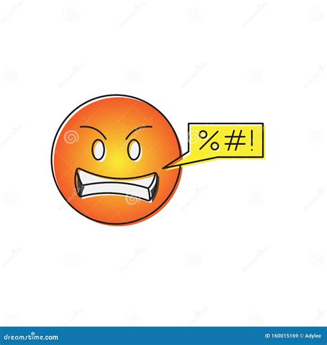 Rude Emoji Speech Bubble Logo Cartoon Vector | CartoonDealer.com #106031437