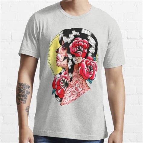 Dia De Los Muertos Sugar Skull Girl Tattoo Flash T Shirt For Sale By