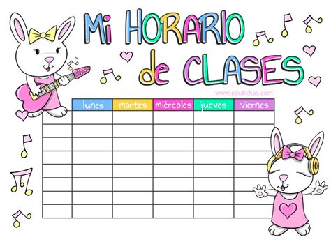 Horarios Para Imprimir Plantillas De Horario De Clases Gratis